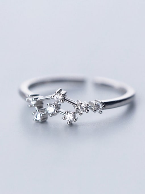 Cancer 925 Sterling Silver With Platinum Plated Simplistic Constellation Free size Rings
