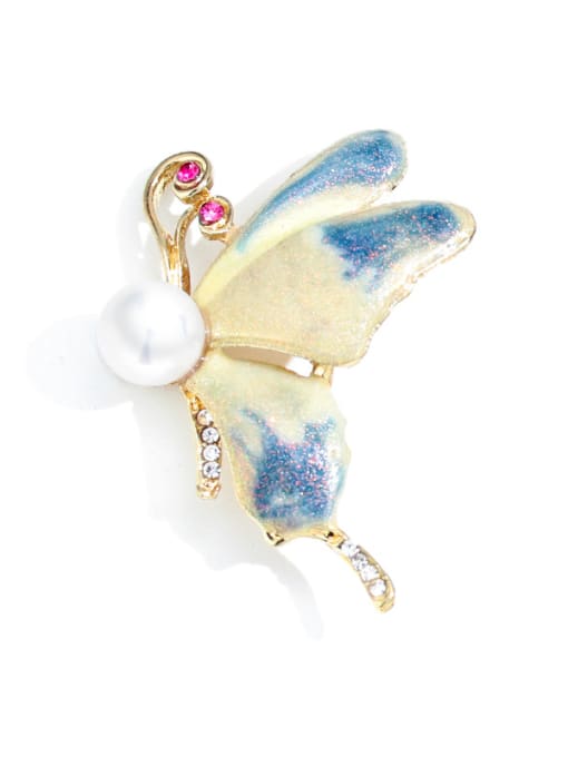 C123 Alloy With Gold Plated Trendy Insect/flower Brooches