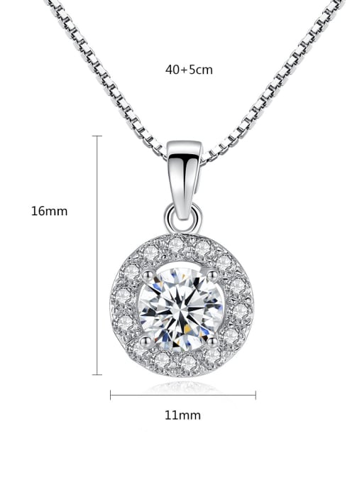 BLING SU Copper With Platinum Plated Classic Round Cubic Zirconia Necklaces & Pendants 4