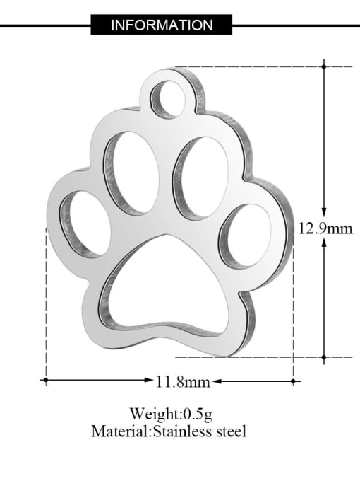 FTime Stainless Steel With Cute Irregular Dog'paw Charms 1