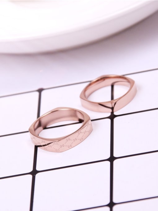 GROSE Square Rose Gold Plated Lover Ring 1