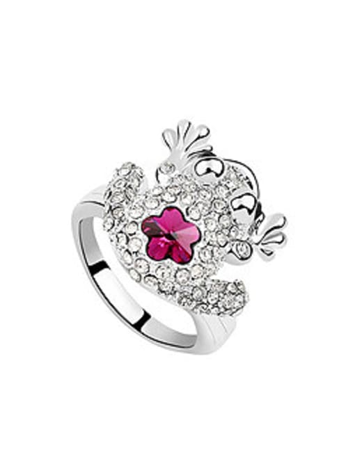 QIANZI Personalized austrian Crystals-covered Toad Alloy Ring 0