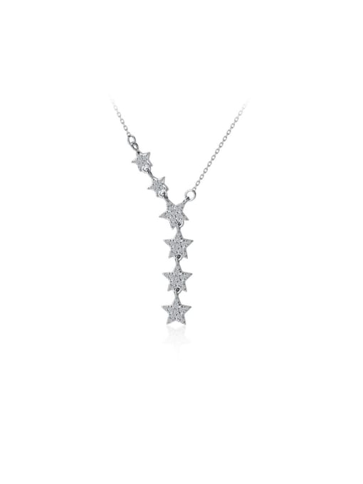 Rosh 925 Sterling Silver With Platinum Plated Classic Star Necklaces 0