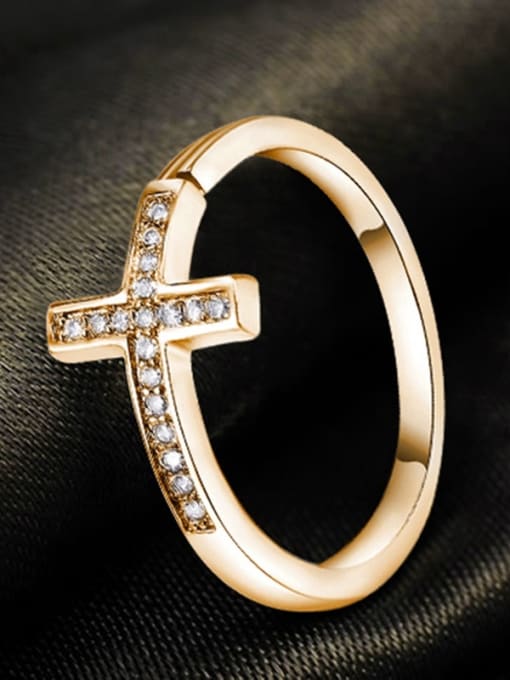 Ronaldo Exquisite 18K Gold Plated Cross Shaped Ring 1