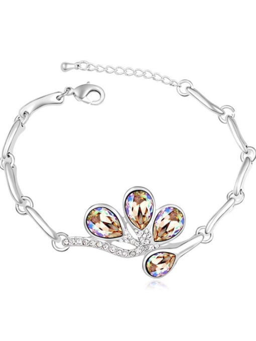 QIANZI Fashion Water Drop shaped austrian Crystals Alloy Bracelet 2