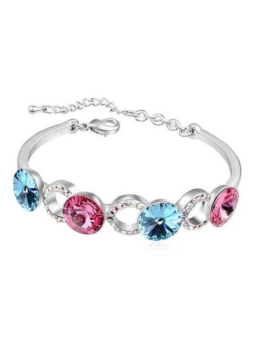 QIANZI Fashion Round austrian Crystals-accented Alloy Bracelet 0