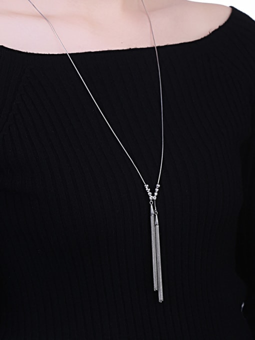 One Silver S925 Silver Sweater Necklace 1