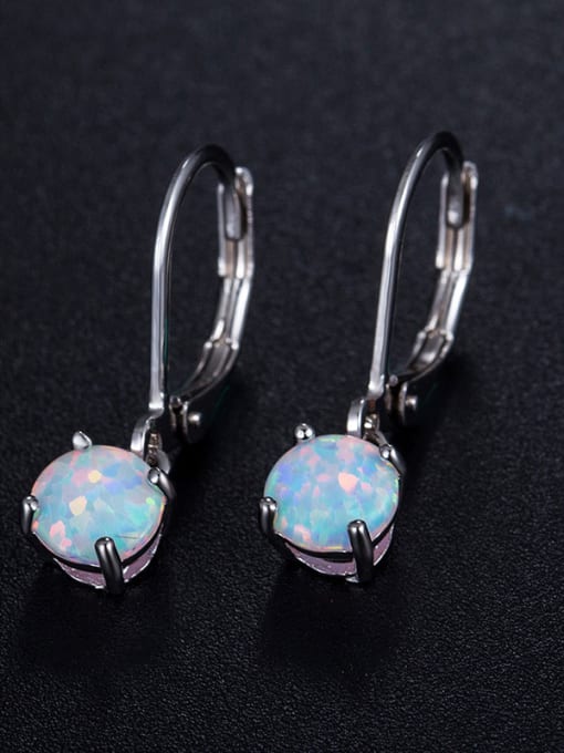 UNIENO Western Style Opal Stones Hook Earrings 2