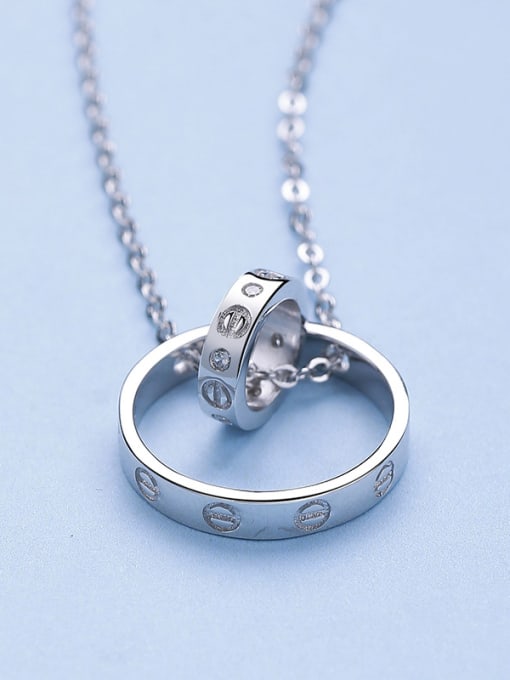 One Silver 925 Silver Round Necklace 0