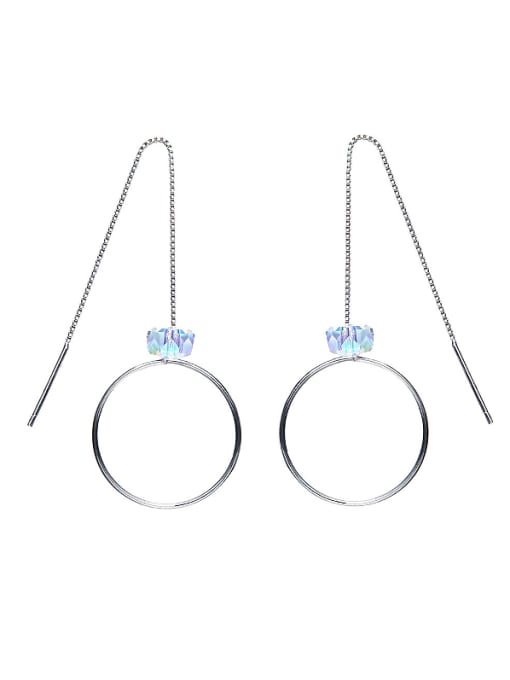 multi-color S925 Silver Round-shaped Ear Wires