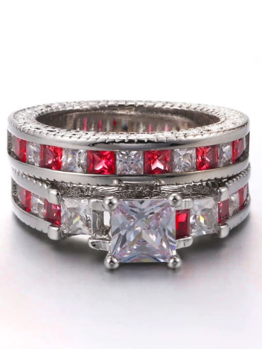 ZK Luxury Ruby White Gold Plated Ring 2