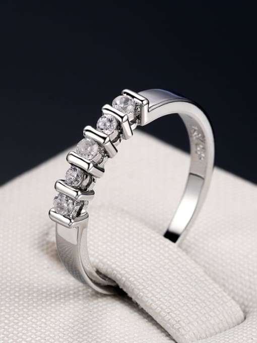 ZK Simple White Gold Plated Women Copper Ring 2