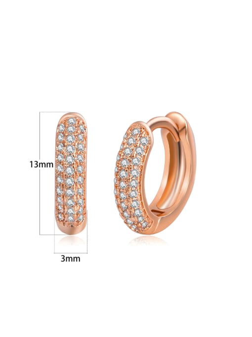 Rose Gold Plating Zircon sparkling European and American style studs earring