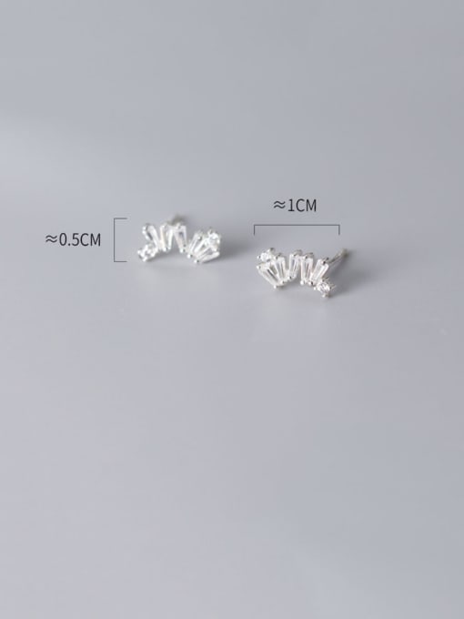 Rosh 925 Sterling Silver With Platinum Plated Simplistic Irregular Stud Earrings 1
