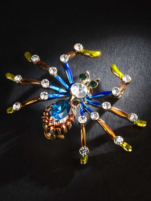 ALI Alloy With 18k Gold Plated Trendy Insect spider Brooches 0