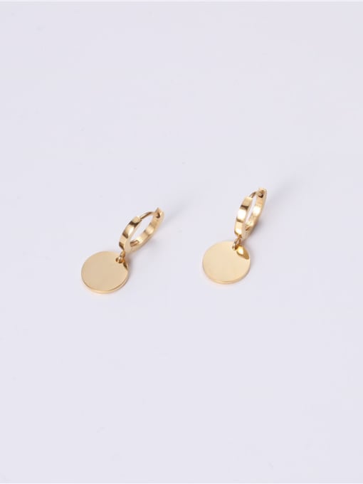 GROSE Titanium With Gold Plated Simplistic Round Drop Earrings 0