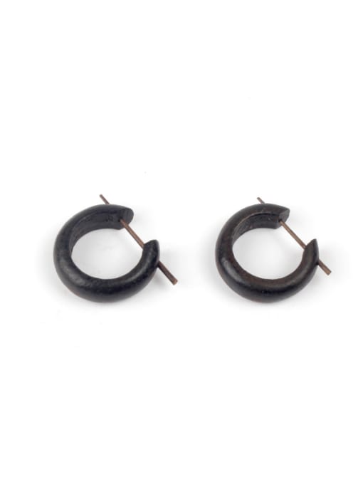 E6008-B Classical Wooden Temperament Retro Clip Earrings