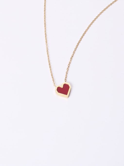 GROSE Titanium With Gold Plated Simplistic Heart Necklaces 0