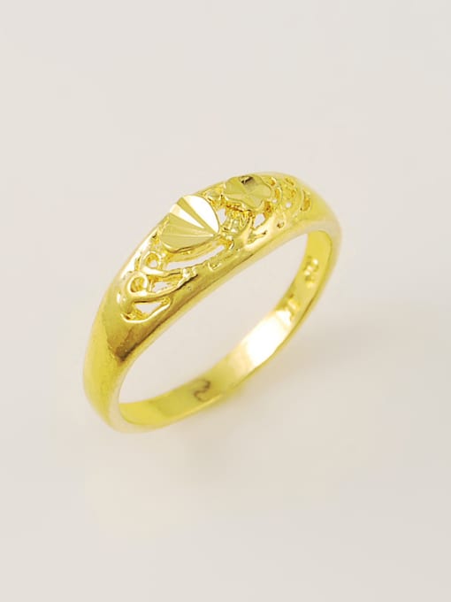 Yi Heng Da Exquisite 24K Gold Plated Flower Shaped Copper Ring 0
