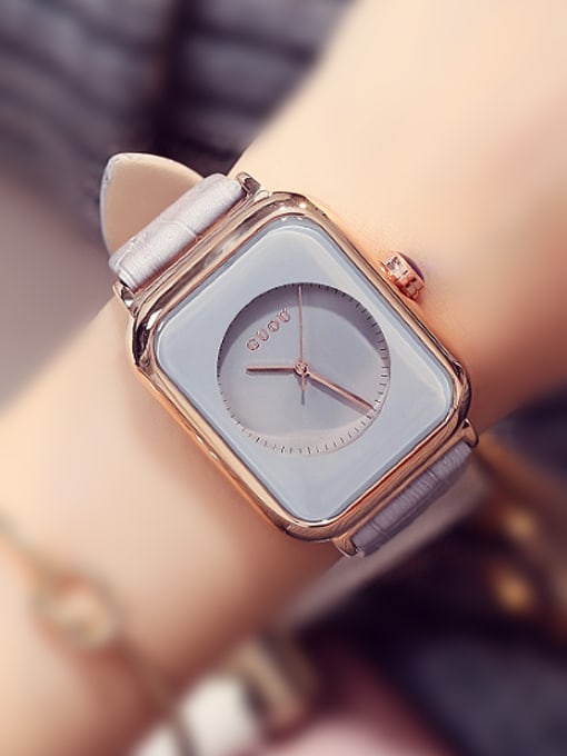 grey GUOU Brand Trendy Rectangular Watch