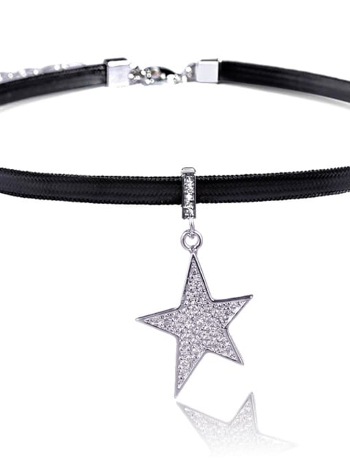 Pentagon full drill Stainless Steel With Fashion Star Necklaces