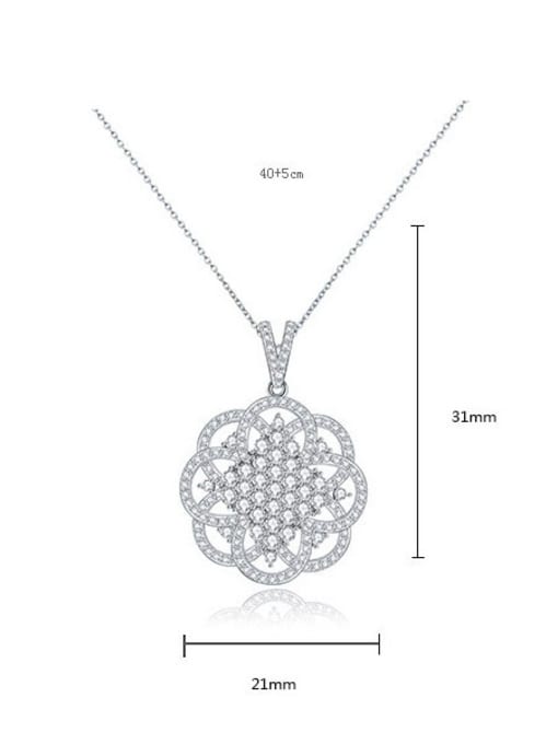 BLING SU Copper With Platinum Plated Delicate Flower Necklaces 3