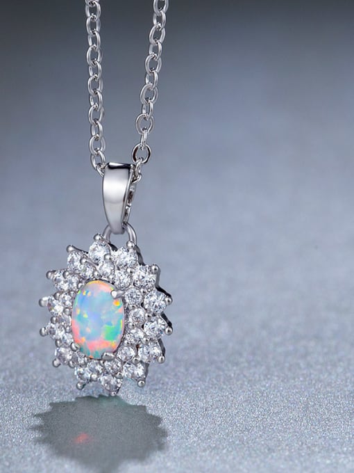 White 2018 Opal Stone Necklace