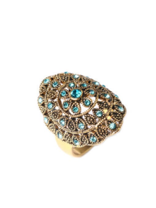 Gujin Bohemia style Retro Rhinestones Hollow Alloy Ring 2