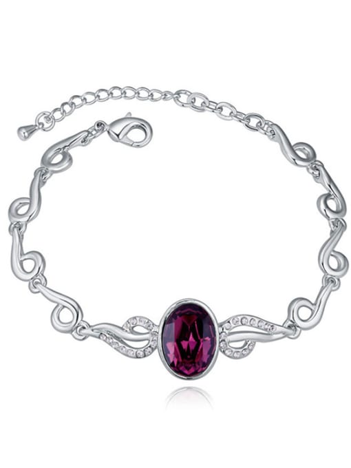 Purple Fashion Oval austrian Crystal Alloy Bracelet