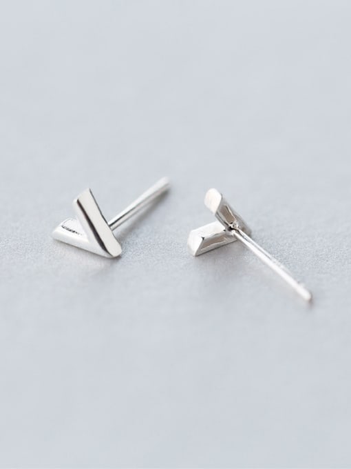 Rosh S925 silver V shape characters small stud Earring 2