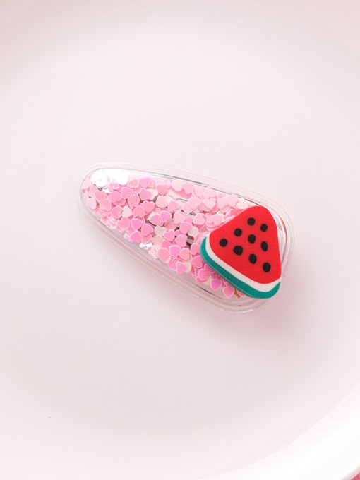 B Watermelon Alloy With Platinum Plated Simplistic Friut Barrettes & Clips