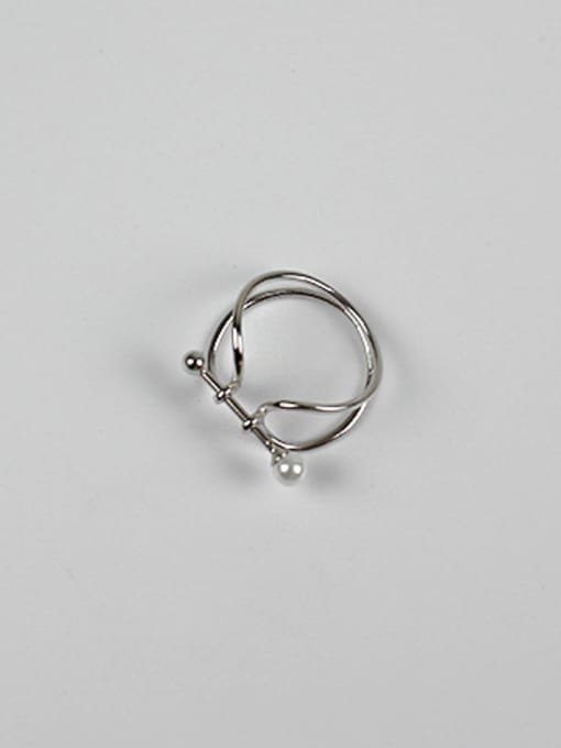 DAKA Fashion Personalized Little Artificial Pearl Silver Ring 2