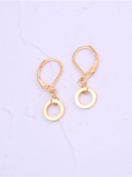 GROSE Titanium With Gold Plated Personality Round Hoop Earrings 1