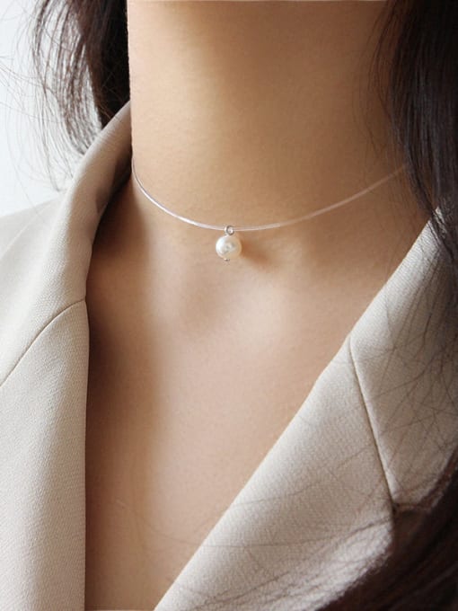DAKA 925 Sterling Silver With  Freshwater Pearl Chokers 4