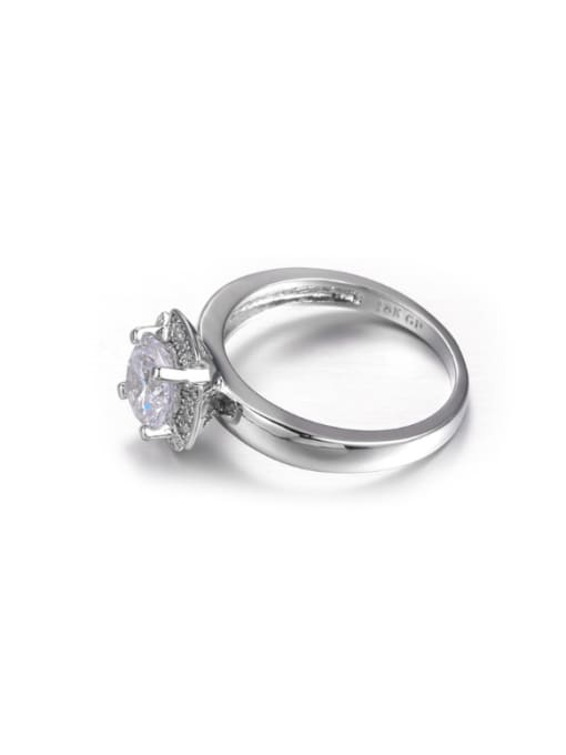 ZK Luxury Fashion Flower Shape Ring with Zircons 1