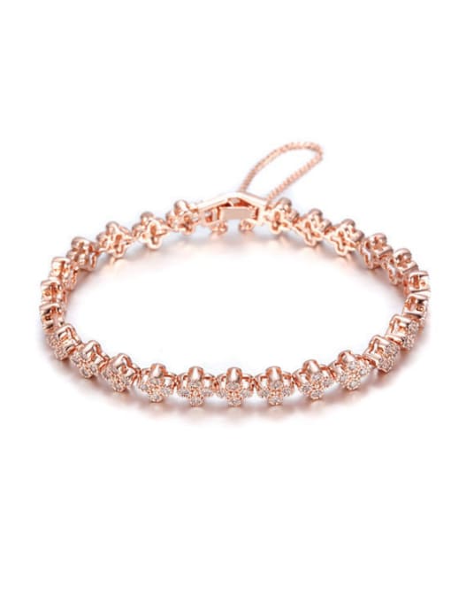 JINDING European And American Rose Gold Zircon Crystal Bracelet