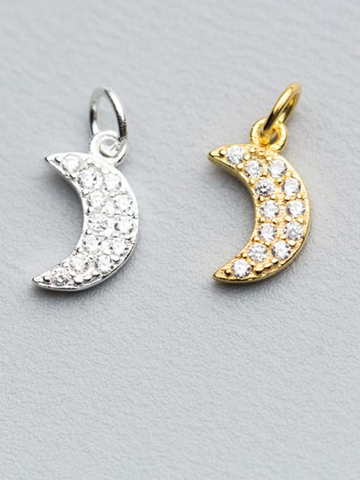 FAN 925 Sterling Silver With 18k Gold Plated Cute Moon Charms 0