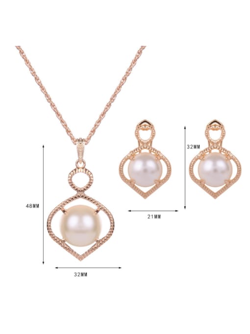 BESTIE 2018 Alloy Imitation-gold Plated Fashion Artificial Stones Heart-shaped Two Pieces Jewelry Set 2