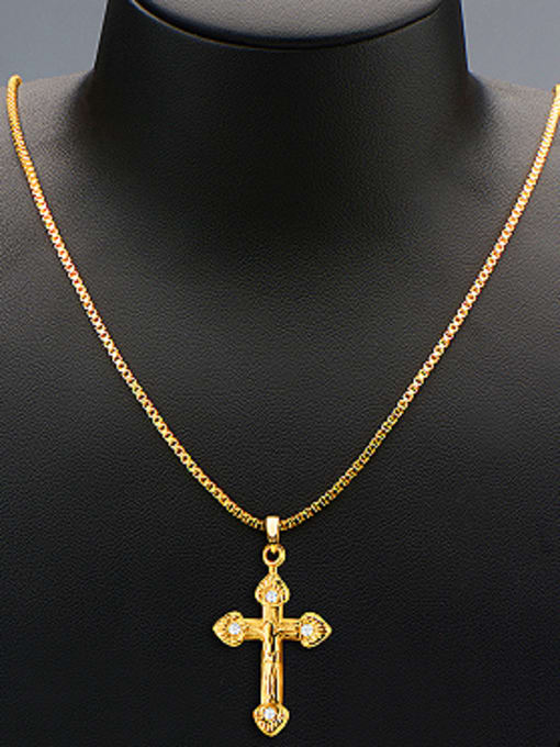 Days Lone Cross Rhinestones Necklace 1