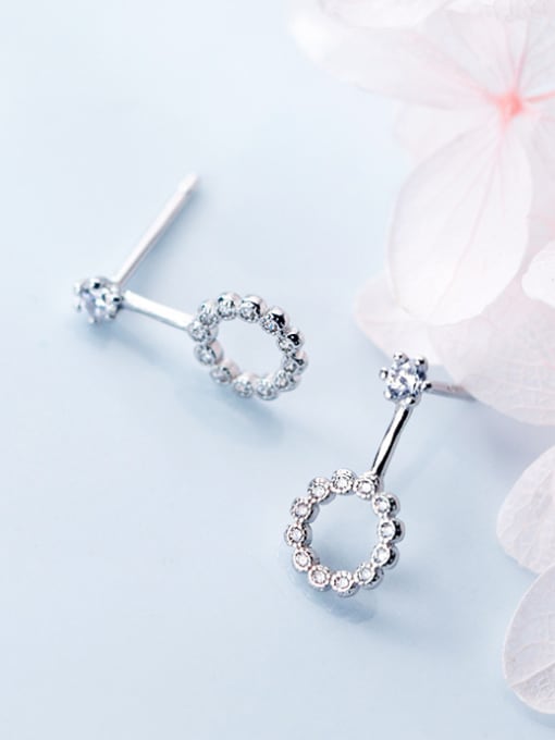 Rosh Pure silver Rhinestone hollow sweet Earrings 0