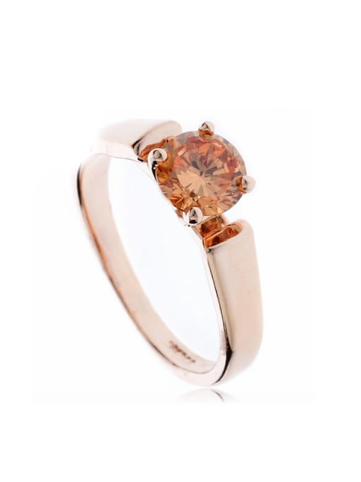 Wei Jia Fashion Rose Gold Plated Cubic Zircon Copper Ring 0