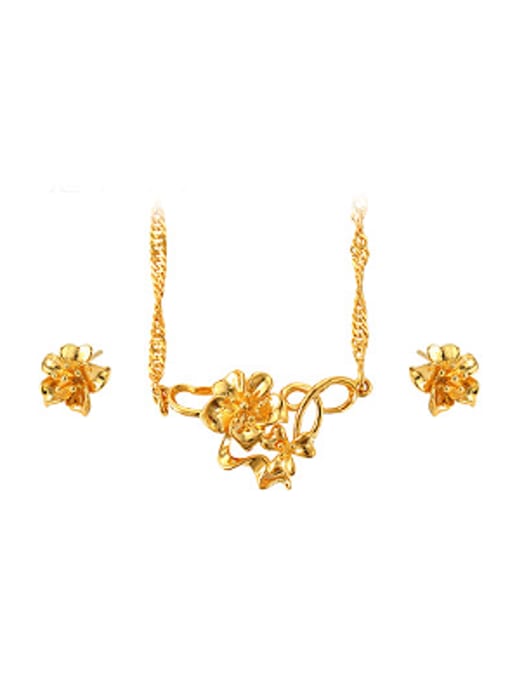 XP Ethnic style Flowery Two Pieces Jewelry Set 0