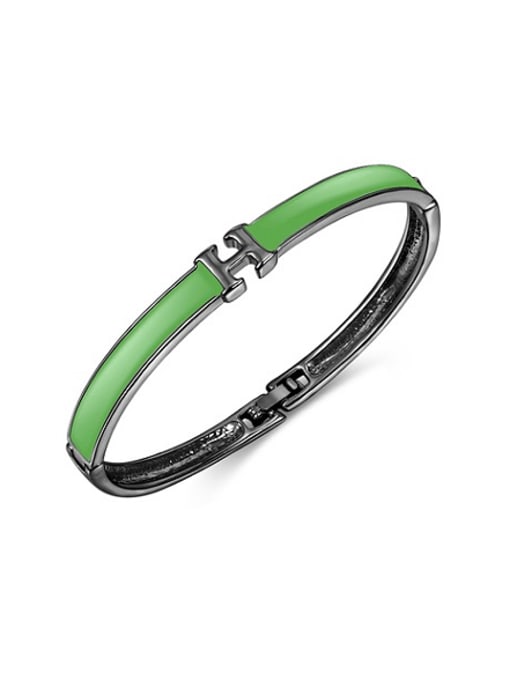 Ronaldo Green Black Gun Plated H Shaped Bangle 0