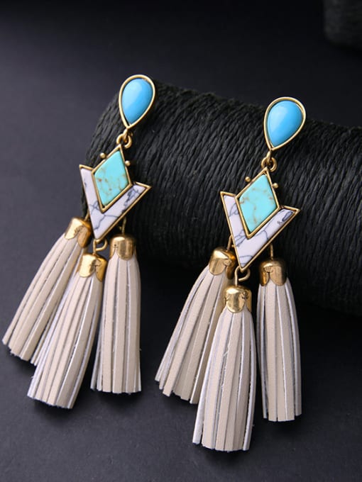 KM Fashion Exaggerated Tassels drop earring 1