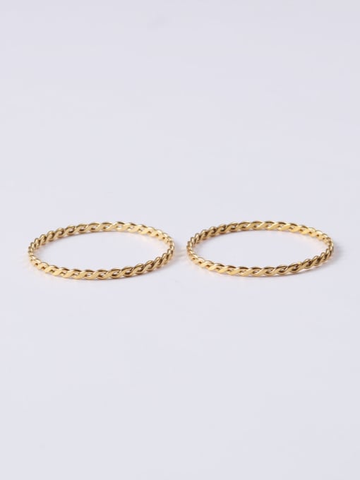 GROSE Titanium With Gold Plated Simplistic  Twist Round Band Rings 4