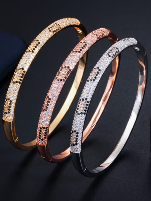 L.WIN Copper With Cubic Zirconia  Luxury Round Bangles 0