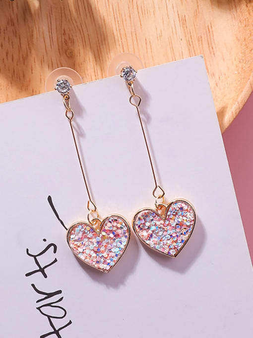 Girlhood Alloy With 18k Gold Plated Romantic Heart Drop Earrings 0