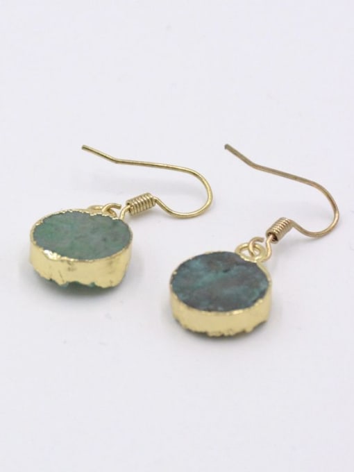 Tess Simple Natural Green Crystal Round Earrings 1