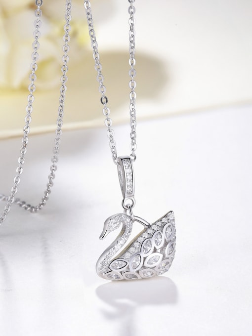 One Silver All-match Swan Pendant 2