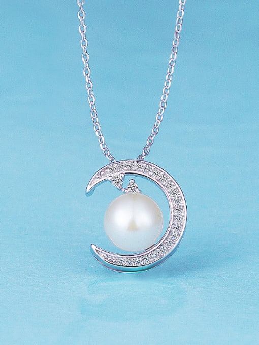 UNIENO Moon Pearl Necklace 0